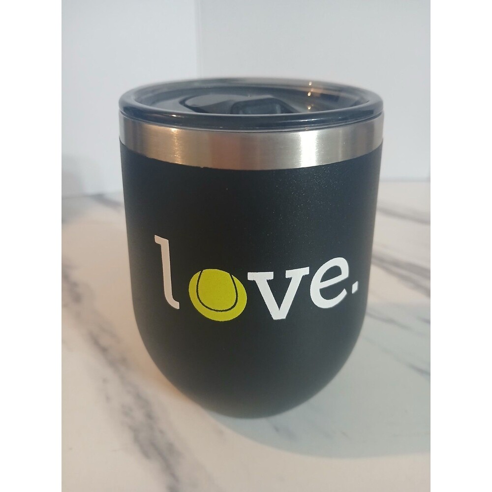 Tennis Insulated 12oz Wine Tumbler Stainless Steel With Lid
